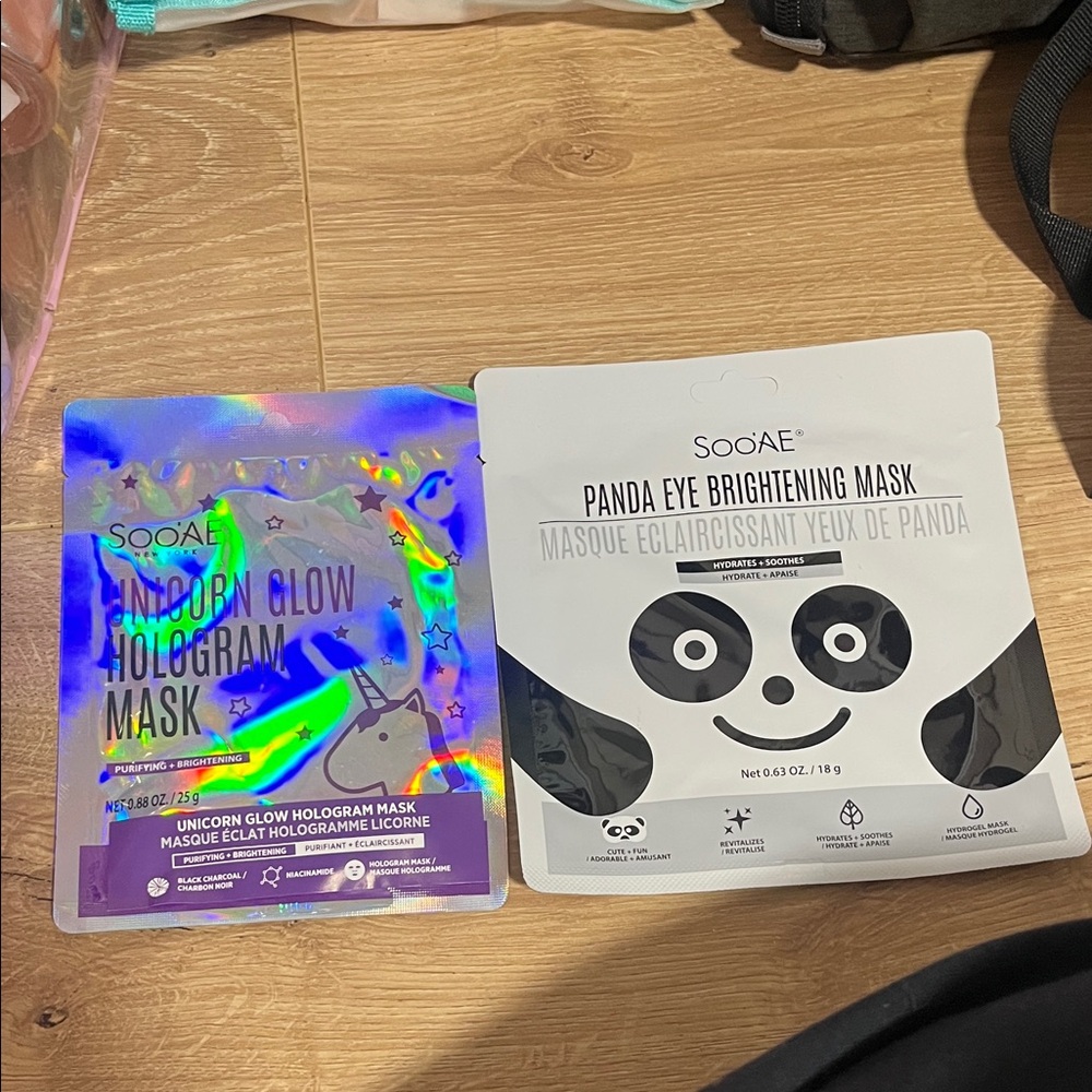 Soo'AE Unicorn Glow and Panda Eye Masks Set